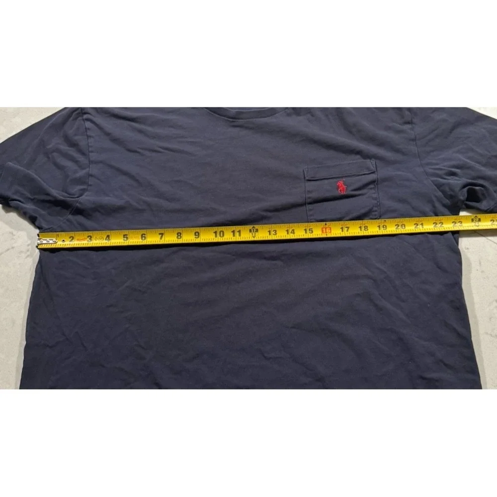 Polo Ralph Lauren T-Shirt Mens Large Navy Blue Short Sleeve Red Pony Pocket Tee